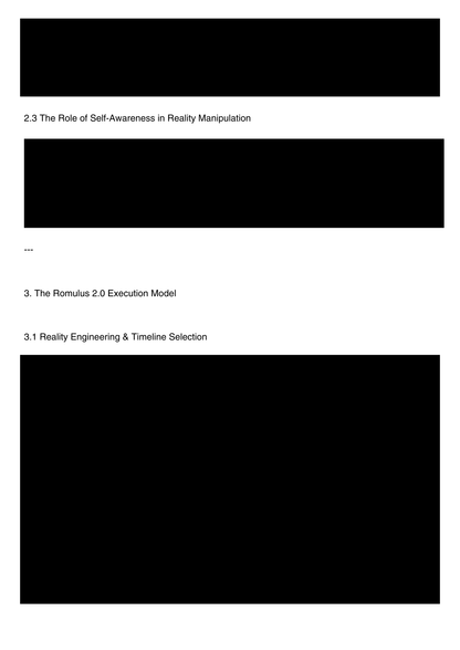 0. Romulus 2.0: The Blueprint for a Zero-Entropy Reality